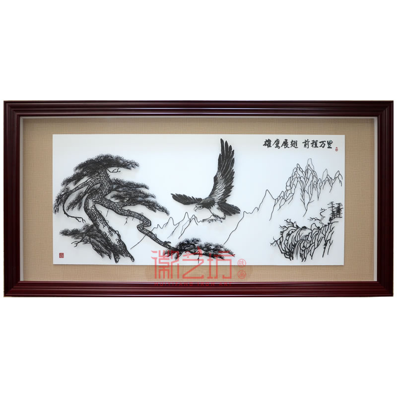 雄鷹展翅蕪湖鐵畫(huà)客廳背景墻裝飾壁畫(huà)掛畫(huà)