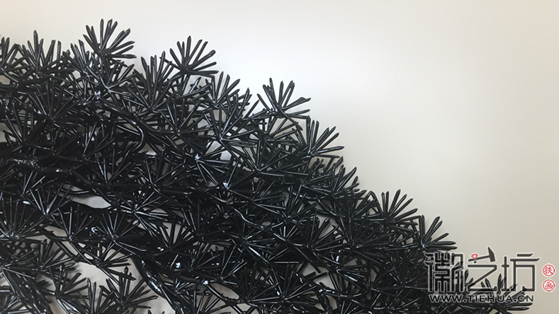 2017.6.16徽藝坊鎮(zhèn)店之寶迎客松鐵畫屏風細節(jié)圖6