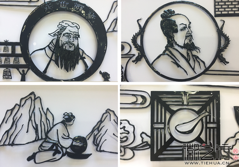 南京鼓樓實(shí)驗(yàn)中學(xué)校園文化墻鐵畫《穿越五千年》細(xì)節(jié)圖1