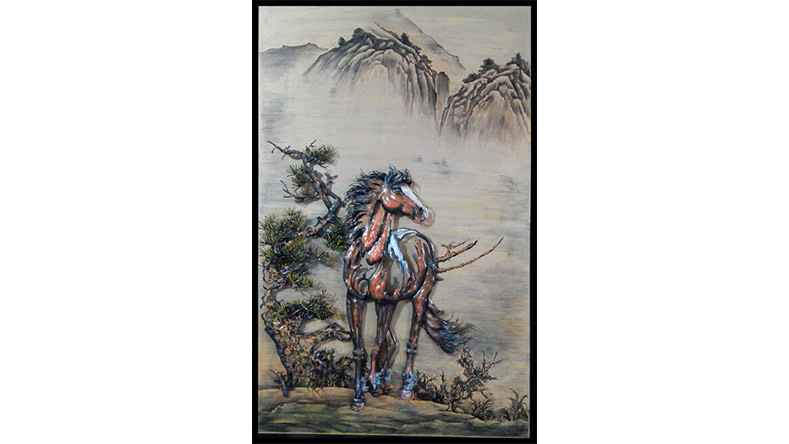 李小廣作品-鐵畫影雕-駿馬 李小廣作品-鐵畫影雕-駿馬