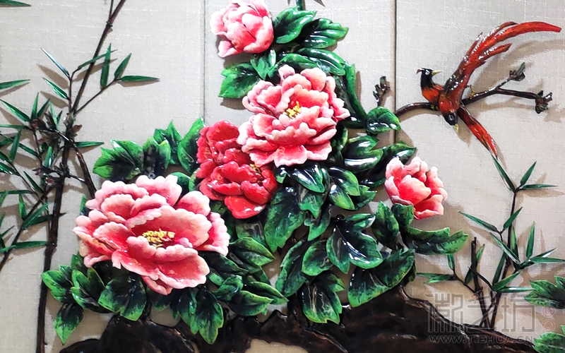 彩色牡丹鐵畫花開富貴前程似錦-細(xì)節(jié)圖3