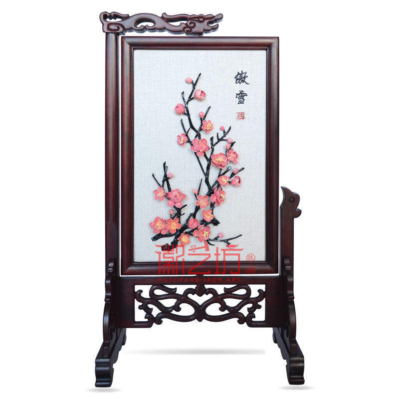 梅花+萬事如意書法臺屏鐵畫 家庭擺設(shè) 安徽特色非遺手工藝術(shù)品 梅花+萬事如意書法臺屏鐵畫 家庭擺設(shè) 安徽特色非遺手工藝術(shù)品