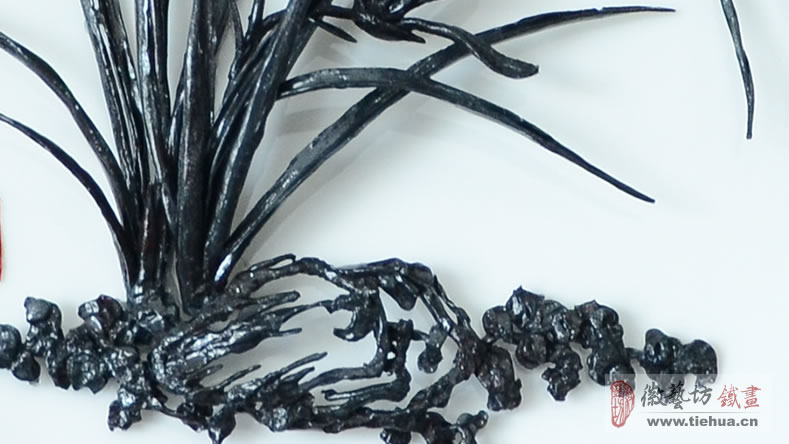 蘭心蕙質-手工鍛制而成的名師精品瓷盤鐵畫-專屬定制的禮品